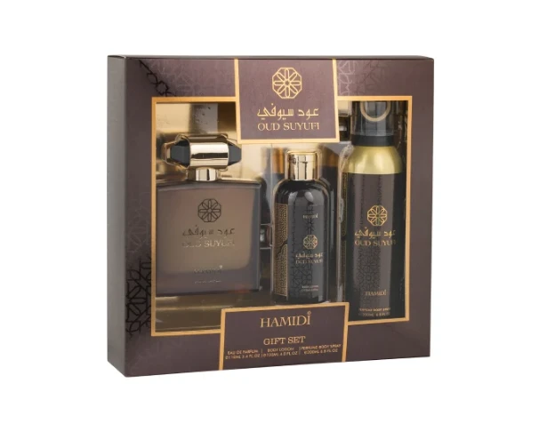 Hamidi 3-Piece Perfume Set for Men, Oud Suyufi 110ml, EDP, Majd Al Oud 100ml EDP