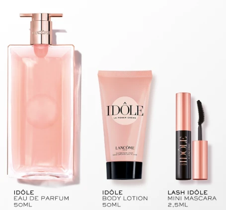 Lancome Idole Le 50ml EDP & Body Cream 50ml with Mascara 2.5ml for Women
